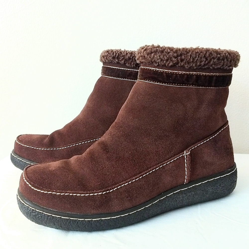Land's End Brown Suede & Microfleece Winter Boots